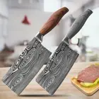 Cleaver Knife Chef Butcher Slicing Chopping Bone Stainless Steel Wood Kitchen S