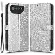 For Asus ROG Phone 7 5G Mobile Phone Wallet Case PU Leather Stand Dot Pattern Imprinted Phone Cover