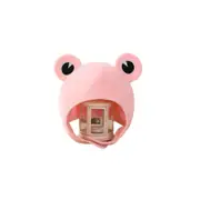Catzon Plush Frog Hat Cap Frog Ears Costume Halloween Animal Hats Cosplay Party Costume Accessories for Kids Adults -Pink