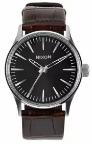 Nixon Sentry 38 Brown Gator Leather Strap Watch A377-1887 / A377 1887 / A3771887