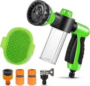 Pup Jet Dog Wash Hose Nozzle Foam Sprayer for Dogs and Horses - Soap Dispenser Bottle Attachment for Washing and Bathing Pets - Orange