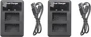 Binxind 2X LCD Dual USB Battery Charger for Fw50 Np Fw50 Np-Fw50 Npfw50 Battery Nex-3 Nex-5 Nex-6 -A55 A33 A6000 Camera