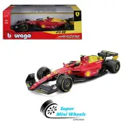 Bburago 1:18 Ferrari Racing F1-75 2022 #55 C. Sainz 75th anniversary F1 Racing
