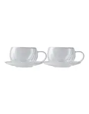[Maxwell & Williams] Blend Set Of 2 270ml Double Wall Cup And Saucer in Clear
