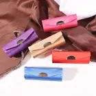 Solid Color Fashion Lipstick Case Holder With Mirror Inside & Snap-On Closur-yk