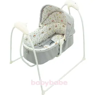 送蚊帳BabyBabe B018 嬰幼兒MP3音樂電動搖床嬰兒搖床鞦韆搖椅搖籃床鞦韆搖床 可接usb 可聲控可遙控