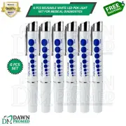 6 Pcs Reusable White LED Pen Light Set With Pupil Gauge for Medical Diagnostics