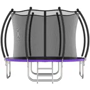 YOPOWER Trampoline for Kids & Adults, 10FT Trampolines w/ Safety Net & Step Ladder, Outdoor Rebounder for Backyard & Garden, Heavy Duty Trampoline for Children Birthday Gift, Max Load 350kg