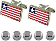 [Select Gifts] Shirt Dress Studs Liberia Flag Cufflinks