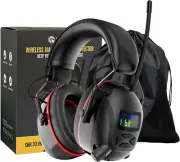 Bluetooth 5.4 Hearing Protection AM FM Radio Headphones with Digital Display, 30