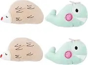 Mipcase 4pcs Catnip Chew for Cats Bite Resistant Plush Pet Random Shapes for Play Scratching Grinding Teeth Keeps Cats Active Engaged