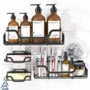 4 Pack Bathroom Shower Caddy Basket with Hooks -2 Shower Shelf + 2 Soap Dishes