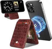 SunYoo Compatible with MagSafe Wallet, Magnetic Wallet for iPhone 16 Pro Max/15 Pro/14 Plus/13/12 Series,-Dark brown