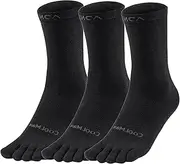 [OrrinSports] Toe Socks Liner Crew Socks for Men Women Coolmax Five Finger Socks 3 Pairs Running Socks