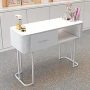 PP-Kic Manicure Table for Manicurists, Modern Manicure Table with Drawers, Beauty Salon Nail Technician Table, Nail Salon Spa Manicure Table with Drawer Storage Cabinet, White,Without cabinet
