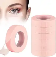 6 Rolls Eyelash Tape, Adhesive Lash Extension Tape Breathable Micropore Fabric Tape Lash Extensions Supplies (Pink)
