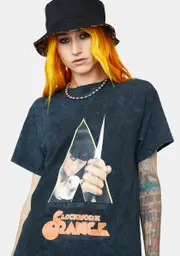 [Daisy Street] Black Washed Clockwork Orange Tyler T-Shirt