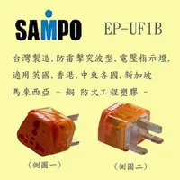 在飛比找Yahoo!奇摩拍賣優惠-(TOP 3C家電館)全新SAMPO旅行萬用轉接頭(防雷擊型