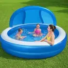 Bestway Inflatable Large Family Pool UV Sunshade Canopy Tub Spa 241x140cm 850L