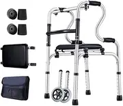 Walker, Foldable Seniors Walker with 2 Wheels, Outside Standard Medical Rollator for Elderly, Handicapped & Disabled Users Little Surprise