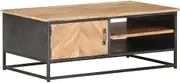 Acacia Wood Coffee Table for Living Room with Storage, Modern Center Table, Farmhouse Style, 90x50x35 cm - Round Tables and Other Decor Items