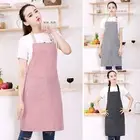 Comfortable Cooking Apron Adjustable Bib Aprons with 2 Pockets for Women Men