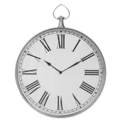 Society Home Northampton Wall Clock Silver & White 60x6x73cm