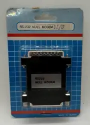 Male/Female Null Modem Adapter 25Pin Crossover Shielded Molded RS-232