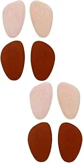 GOOHOCHY 4 Pairs Half Size Pad Shoe Insoles Shoe Pads Dress Shoe Insole Shoe Inserts Shoe Adhesive Pads Sports Shoe Pad Boot Insoles Invisible Insoles Anti Skid Insoles Leather Brown