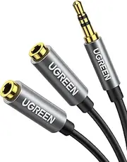 UGREEN Headphone Splitter 3.5mm Audio Stereo Y Splitter Extension Cable Male to Female Dual Headphone Jack Adapter for Earphone Headset Compatible with iPhone Tablet Laptop MP3 Players