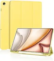[Palkitsee] Case for Samsung Galaxy Tab A9 Plus Tablet Case with Pencil Holder, Slim Smart Protective Case with Soft TPU Back, Auto Sleep/Wake Cover for Samsung Galaxy Tab A9+ 11 Case (Yellow)