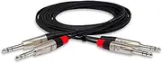 Hosa HSS-003X2 Pro Stereo Interconnect Dual Rean 1/4 Inch TRS to Same, 3 Feet, Black/Red
