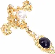 [TEMPNAP] Silk Scarf Cross Brooch for Women Elegant Decorative Pin for Prom Weddings Anniversaries Lightweight Wear-resistant Jewelry Impressive Design for Suits