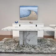 Agra Marble Dining Table - White