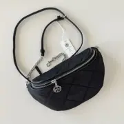 Tory Burch Willa Belt Bag 165923 Quilted Nylon Black Lightweight