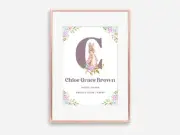 Peter Rabbit Art, Flopsy Rabbit Wall Print, Gift for Baby, Birth Announcement