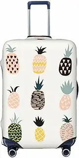 [CADREWY] Pineapple Print Travel Suitcase Cover Luggage Protector with Elastic Anti Scratch for Carry On, Black, Large