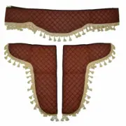 Brown Eco Leather Decorative Curtains Brown Stitching for Volvo trucks Sun Shade
