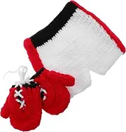 VALICLUD 1 Set Newborn Crochet Costume for Boys and Adorable Boxing Outfit with Gloves and Pants for Photoshoot Home Settings Soft and Comfortable