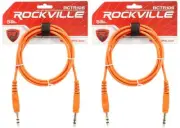 2 Rockville RCTR106O Orange 6' 1/4'' TRS to 1/4'' TRS Cable 100% Copper