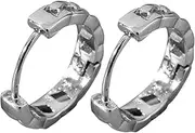 [WRITWAA] Men's Hoop Earrings Large Hoop Earrings for Men Stylish Titanium Steel Earring Sets