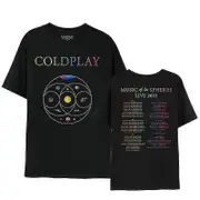 Unbrand 2024 T-shirt COLDPLAY World Tour T-shirt, Y2K T-shirt men and women Black XL