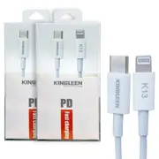 2 Pack KINGLEEN (K13) 1M PD 27W Fast Charging Type C to 8 Pin Lightning Cable PD Cable Data Charger Cord For Apple Devices