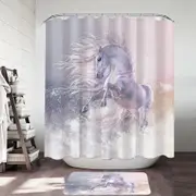 Snow Ghost a Stunning White Horse Shower Curtain