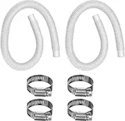 Upgrade 1.25 pool hoses for above ground pools,pool pump hoses,pool filter hose,swimming pool hoses,pool pipe (2 pack white 1m)