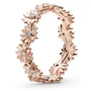 Pandora Rose Gold With CZ Sparkling Daisy Flower Ring 188799C01-56, Size 7.5