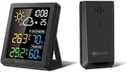 JSEIAJB Mini Color Screen LCD Weather Station Alarm Clock Smart Hygrometer Thermometer Snooze Desktop Clock