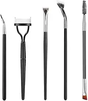 Eyelash Comb and Mascara Fan Brush for Lashes,5Pcs Lash Fan Brush Folding Angle Scalloped Lash Brush,Eyebrow Brush,Mascara Fan Brush,Angled Fan Shaped Eyelash Brush,Eyelash Eyebrow Brush for Lashes