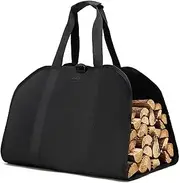 ESUOHYM Canvas Firewood Carrier Handling Woods Bag Log Carrier For Firewood Holder Portable Wood Carrying Sling Log Tote Collection Bag For Camping, Stove, Fireplace
