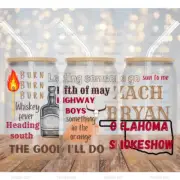 CLOSEOUT SALE - LOT of 17 - "ZACH BRYAN" UV DTF 16OZ GLASS CAN TRANSFER